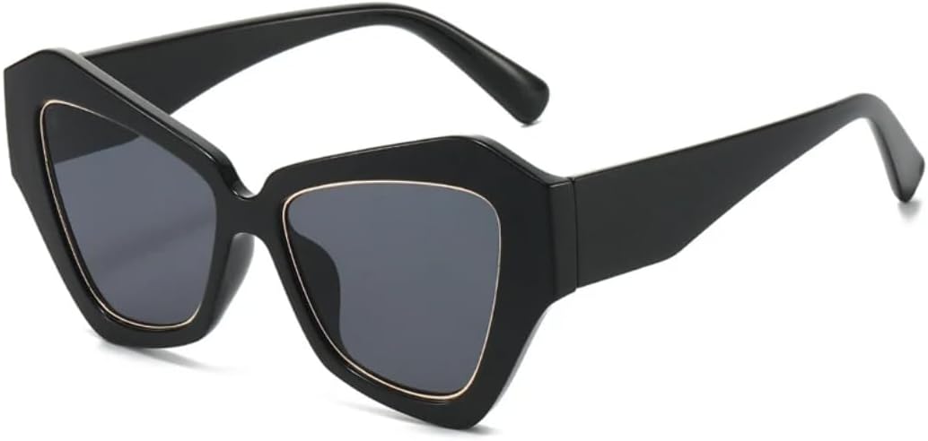 

Ретро-солнцезащитные очки «кошачий глаз» в форме многоугольника, желейные, женские, с защитой от УФ-излучения UV400, модные, с градиентным переходом, мужские TYUVIVO, Black Grey