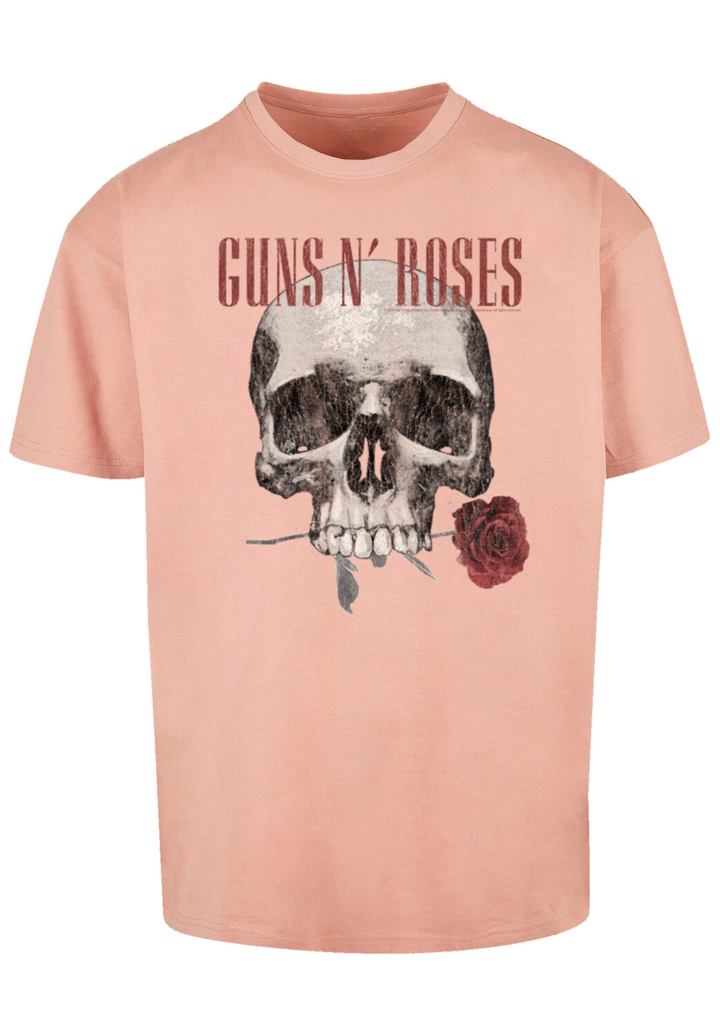 

Футболка F4NT4STIC Guns 'n' Roses Flower Skull Rock Musik Band, цвет amber