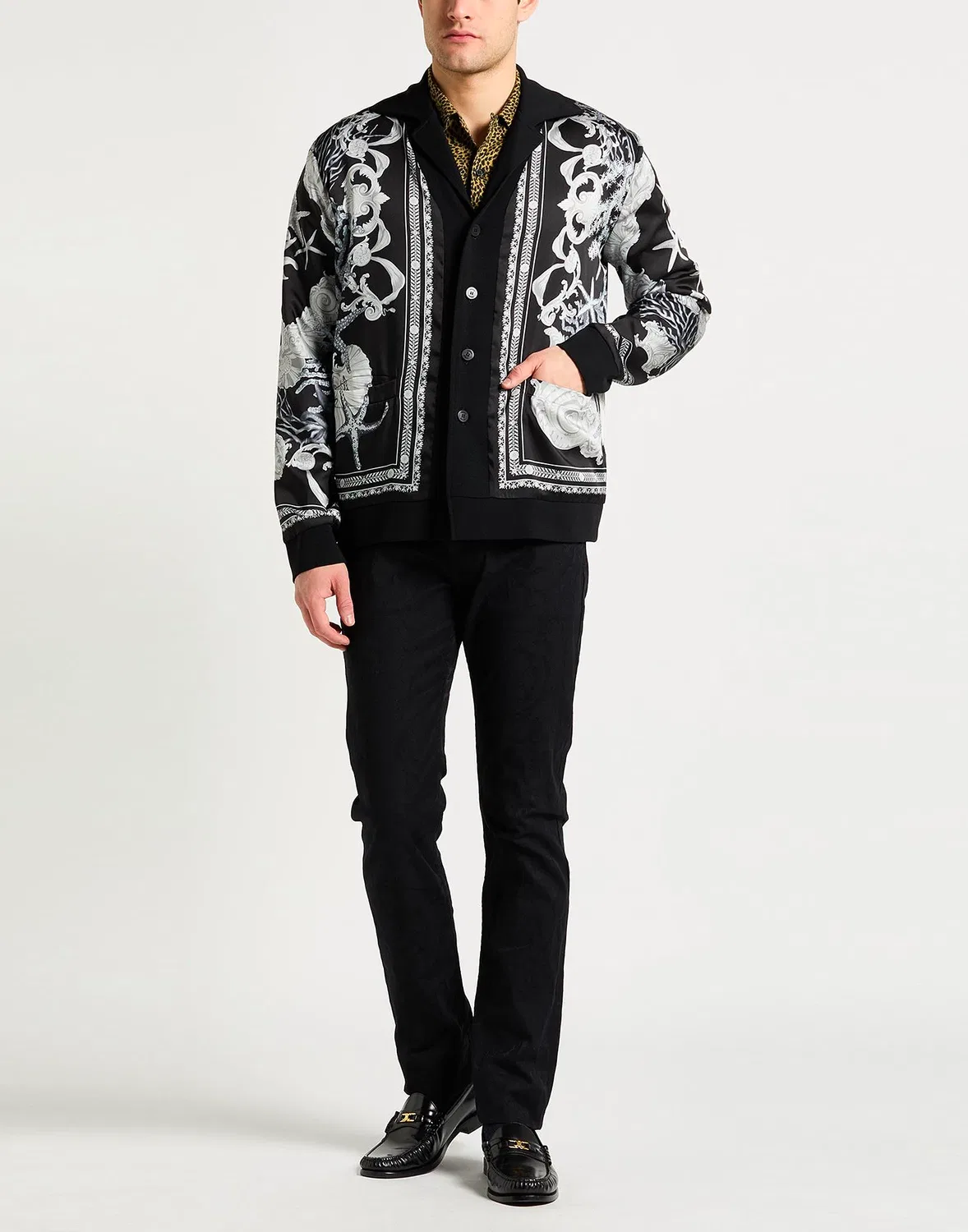 Куртка из шерсти с принтом VERSACE Black — фото 2