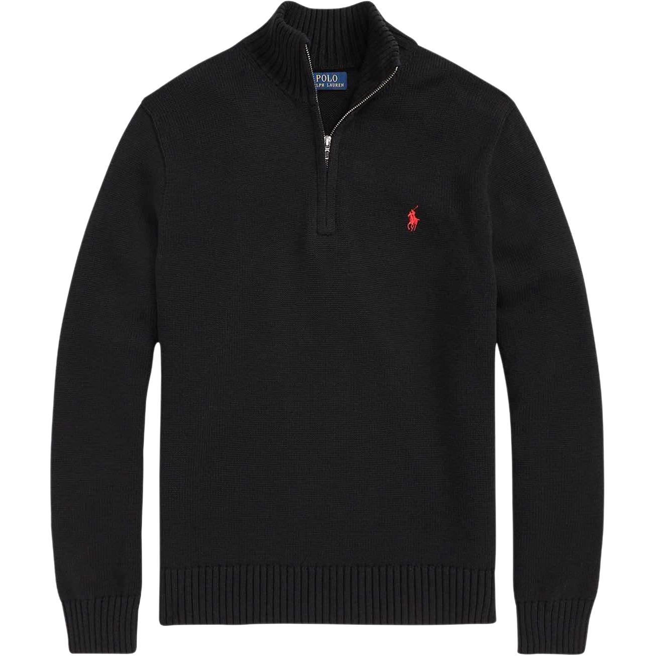 

Короткая хлопковая толстовка на молнии Polo Ralph Lauren, черный