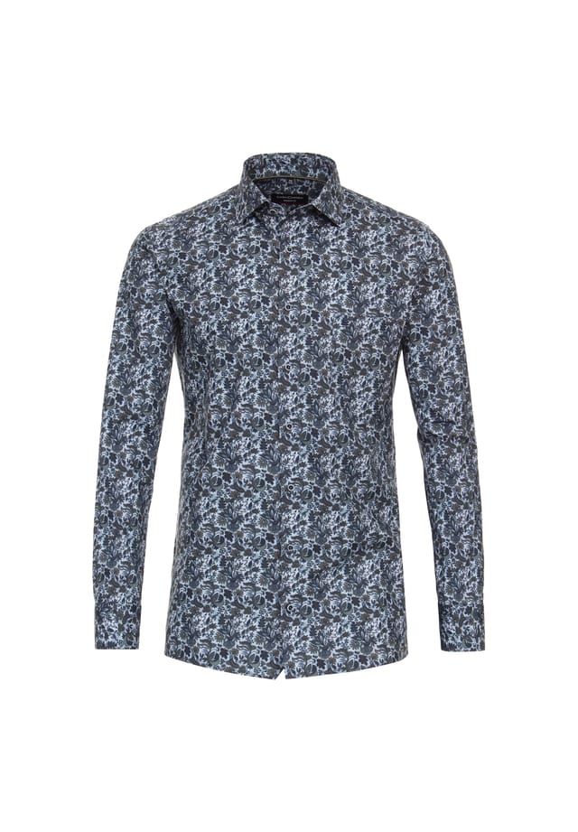 

Рубашка с деловым принтом современный крой Casamoda, синий