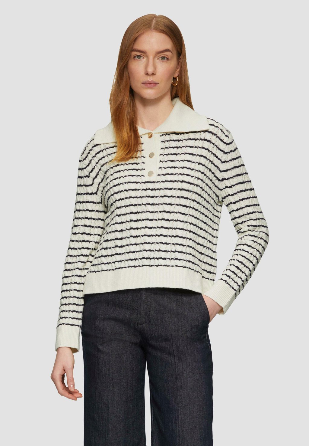 

Джемпер GESTREIFTER s.Oliver BLACK LABEL, молочный
