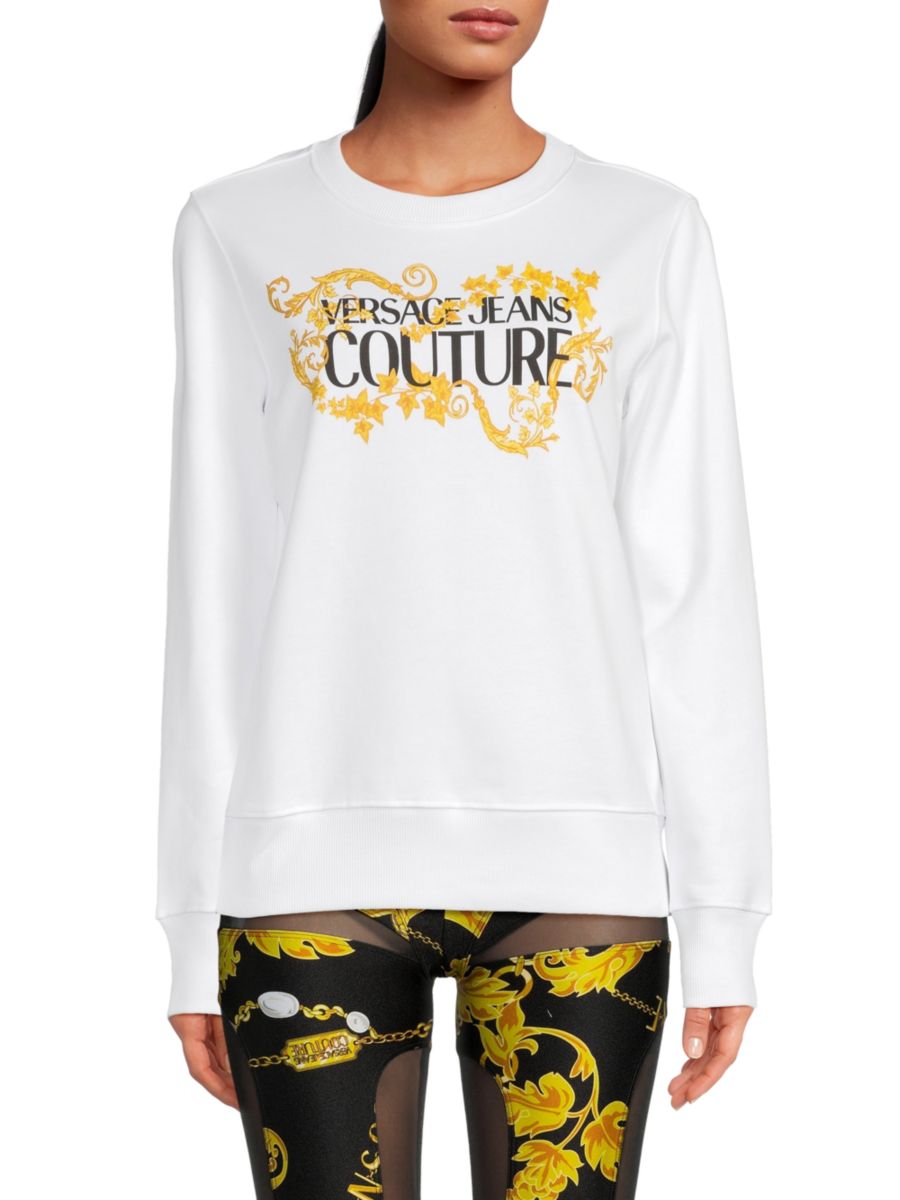 

Толстовка с логотипом в стиле барокко Versace Jeans Couture, цвет White Gold