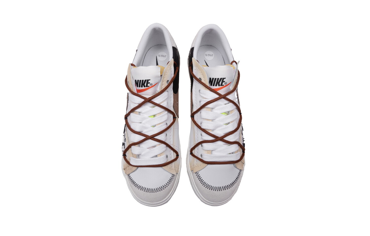 

Кроссовки Blazer Skateboard Shoes Men Low-Top White/Brown/Black Nike, Белый, Кроссовки Blazer Skateboard Shoes Men Low-Top White/Brown/Black Nike