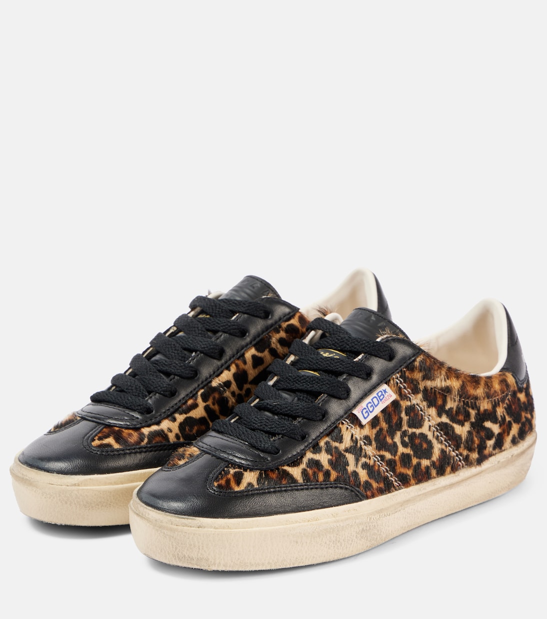 Soul Star кеды из кожи с леопардовым принтом Golden Goose, Beige Brown Black Leo / Black — фото 4