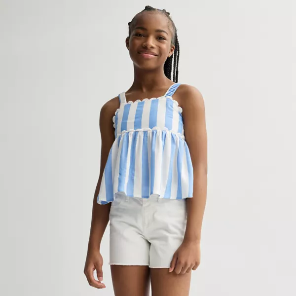 

Детский топ с вырезом на спине без рукавов для девочек 7-16 лет Self Esteem, синий