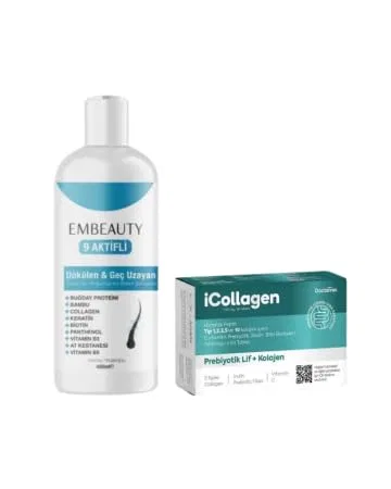 Набор Embeauty: шампунь с коллагеном и кератином + таблетки iCollagen с пробиотиками Generisch
