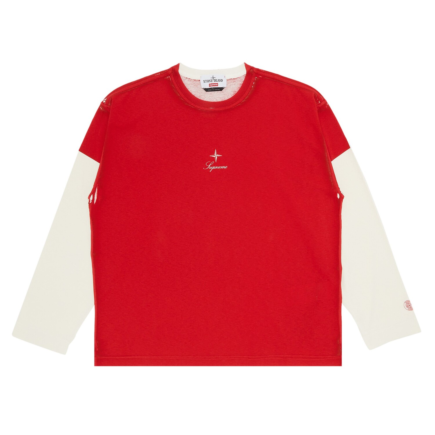 

Топ с длинными рукавами Supreme x Stone Island, красный