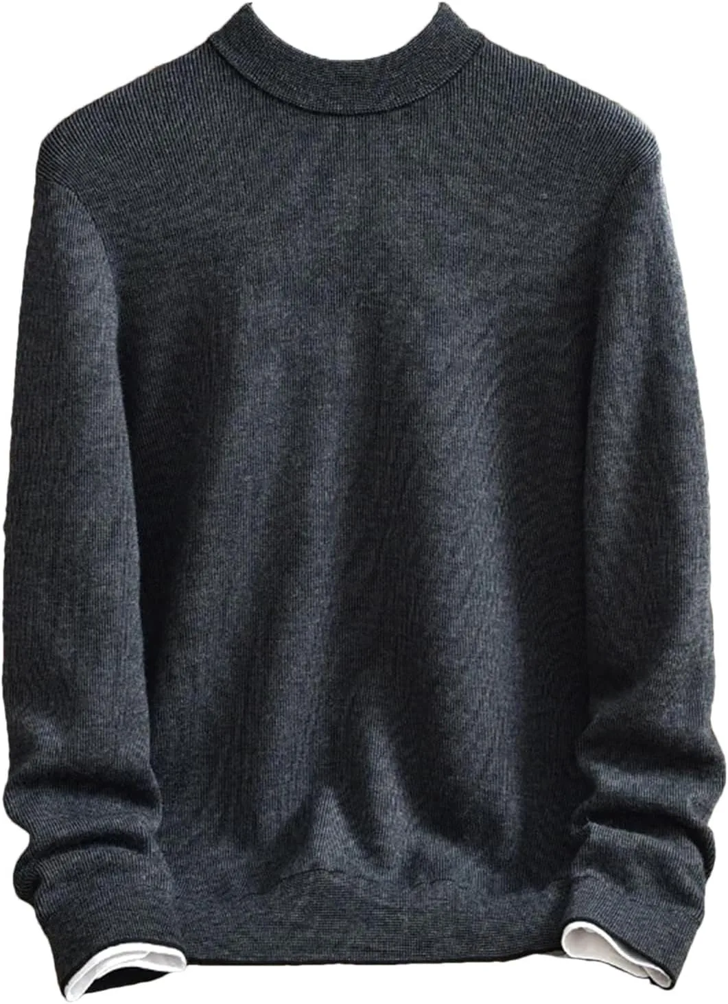 

Vogrtcc мужской полувысокий воротник полоски зимний толстый среднего возраста свободный теплый 100% кашемир свитер