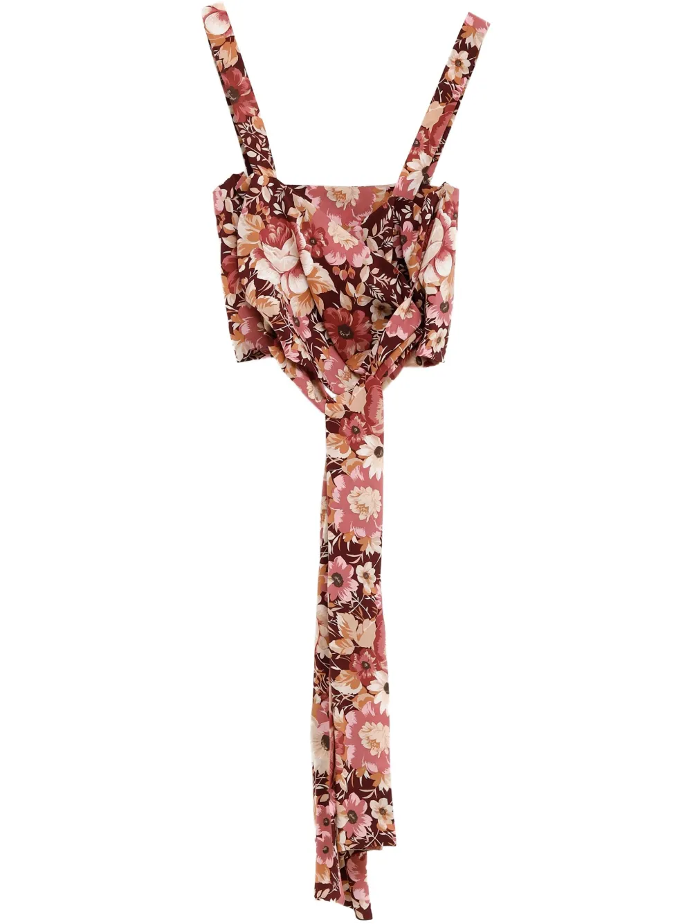 

Укороченный топ с цветочным принтом CHLOÉ, розовый