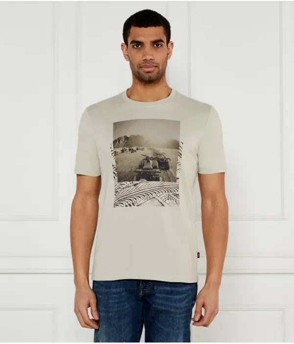 Футболка Te_Dunetrace regular fit Boss Orange, бежевый