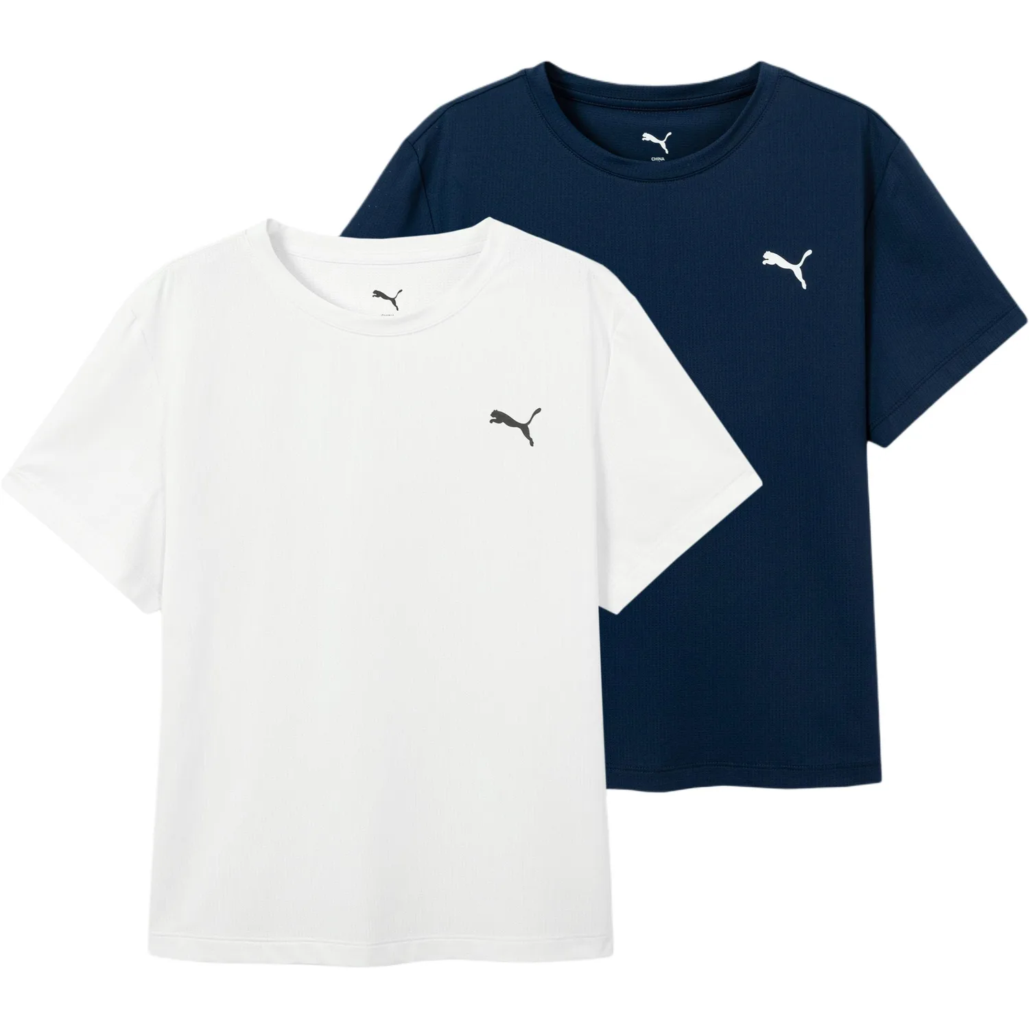 Футболки быстросохнущие 2 шт детские PUMA, белый фиолетовый — фото 3