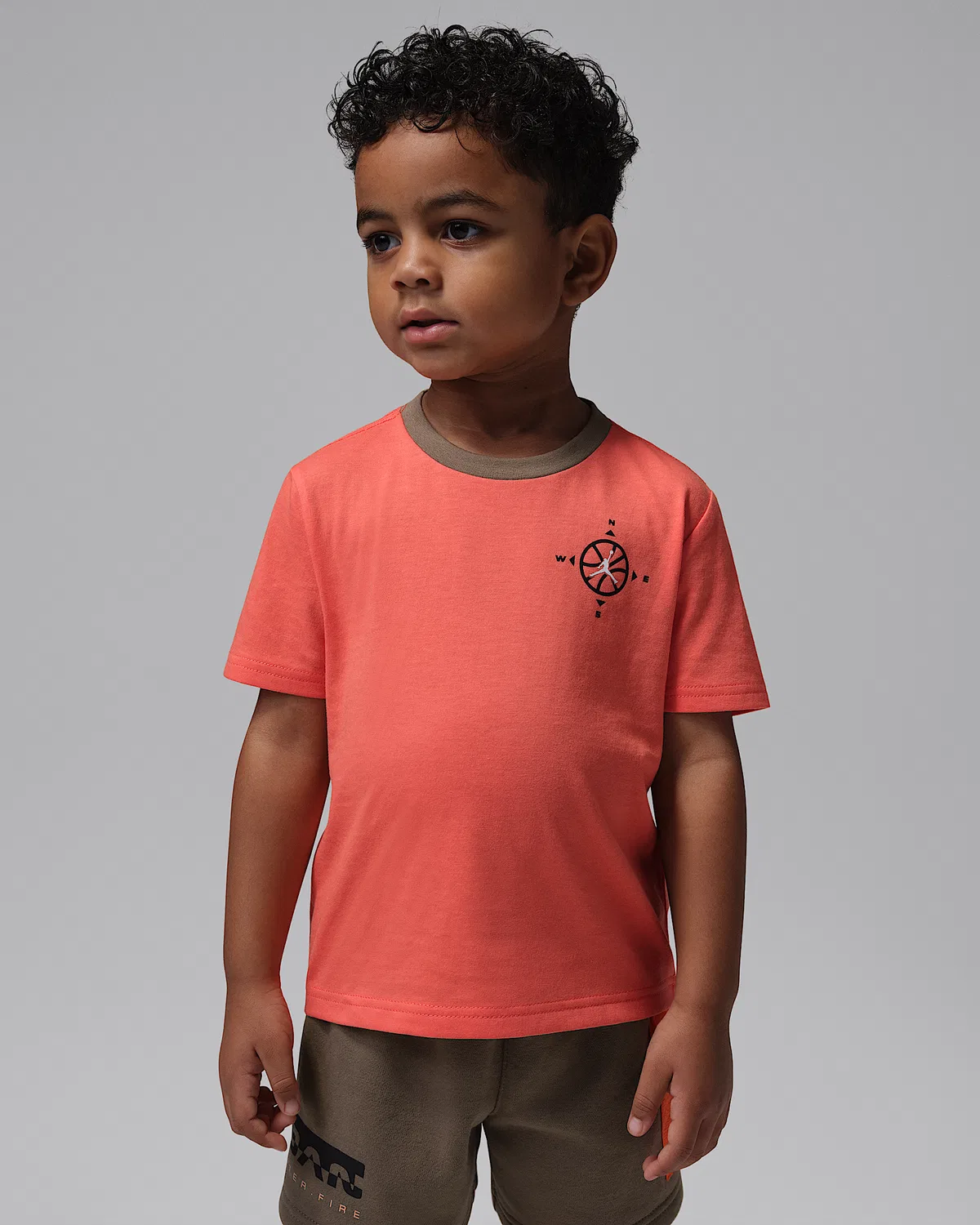 Детский комплект из флисовой кофты и шорт с принтом Jordan Toddler Hike Mike 2-Piece, Grey — фото 3