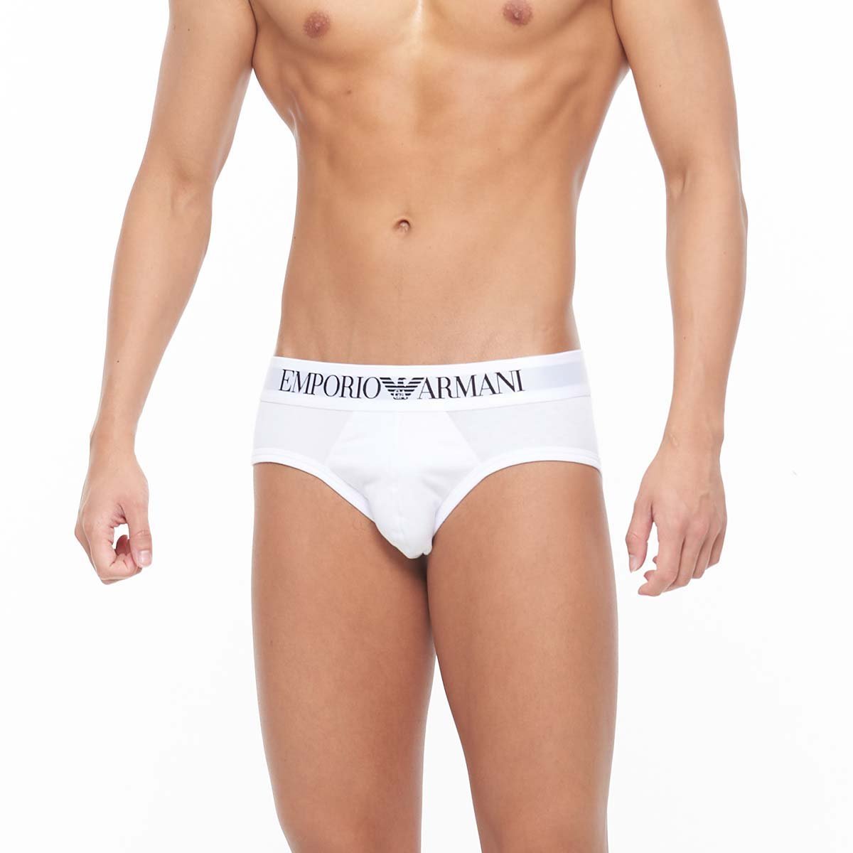 Трусы ICONIC LOGOBAND STRETCH COTTON BRIEF, европейский размер. Emporio Armani, 90. White — фото 2