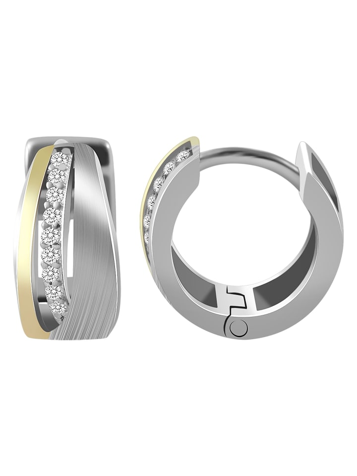 

Adeliás Женские серьги - серьги-кольца на шарнирах из серебра 925 пробы с кубическим цирконием в серебре