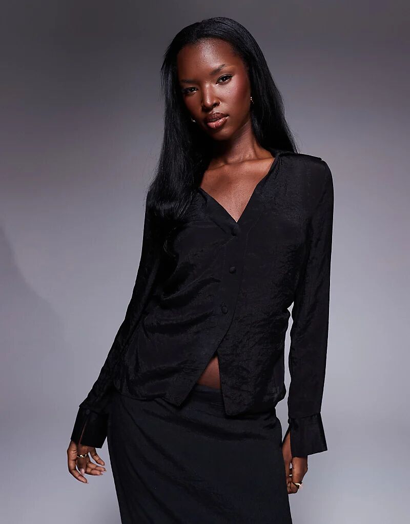 

Черная прозрачная рубашка с длинными рукавами ASOS DESIGN из коллекции