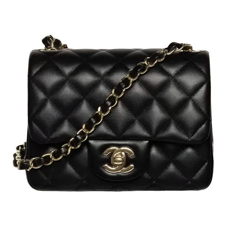 

CHANEL Кожаная сумка через плечо миниатюрная женская черная