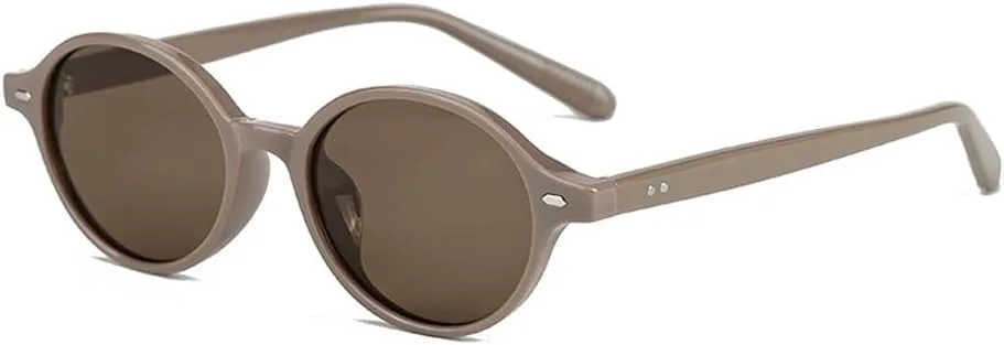 

Унисекс модные солнцезащитные очки, поляризованные мужские ретро овальные солнцезащитные очки для женщин UV400 круглые ацетатные летние очки WNCKSQ, Brown