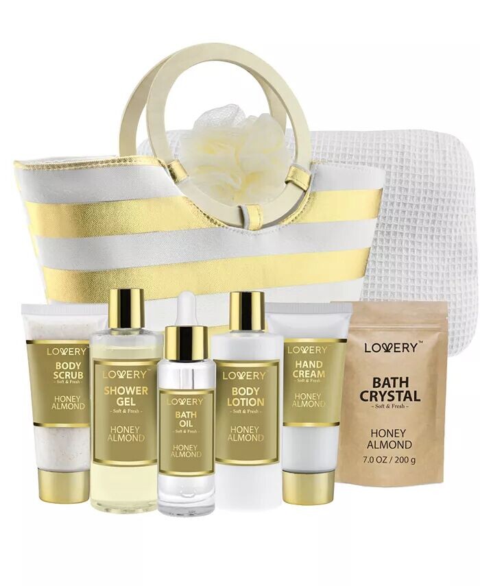 

Подарочный набор Honey Almond Home Spa, уход за телом и ванной с большой сумкой, 9 предметов Lovery