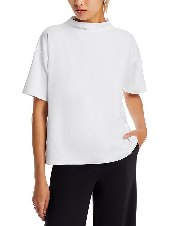 

Топ с воротником-воронкой Eileen Fisher, белый