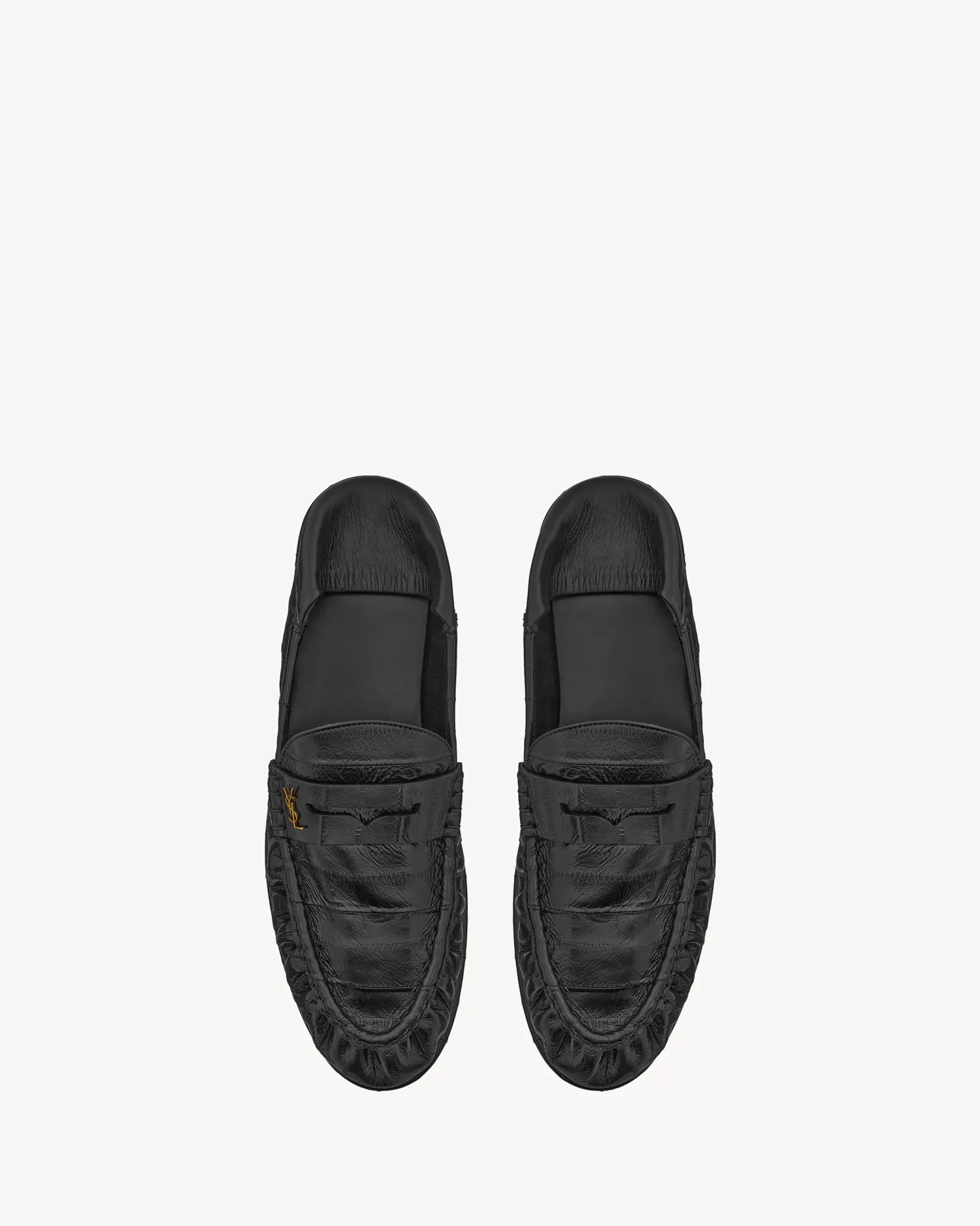 Складные лоферы из угря SAINT LAURENT, черный — фото 4
