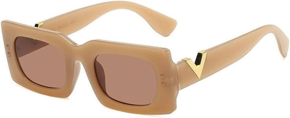 

Популярные квадратные солнцезащитные очки для женщин 2027 года, винтажные белые, маленькие прямоугольные, для путешествий, с защитой от УФ-излучения UV400 MTZJH, Tea Tea