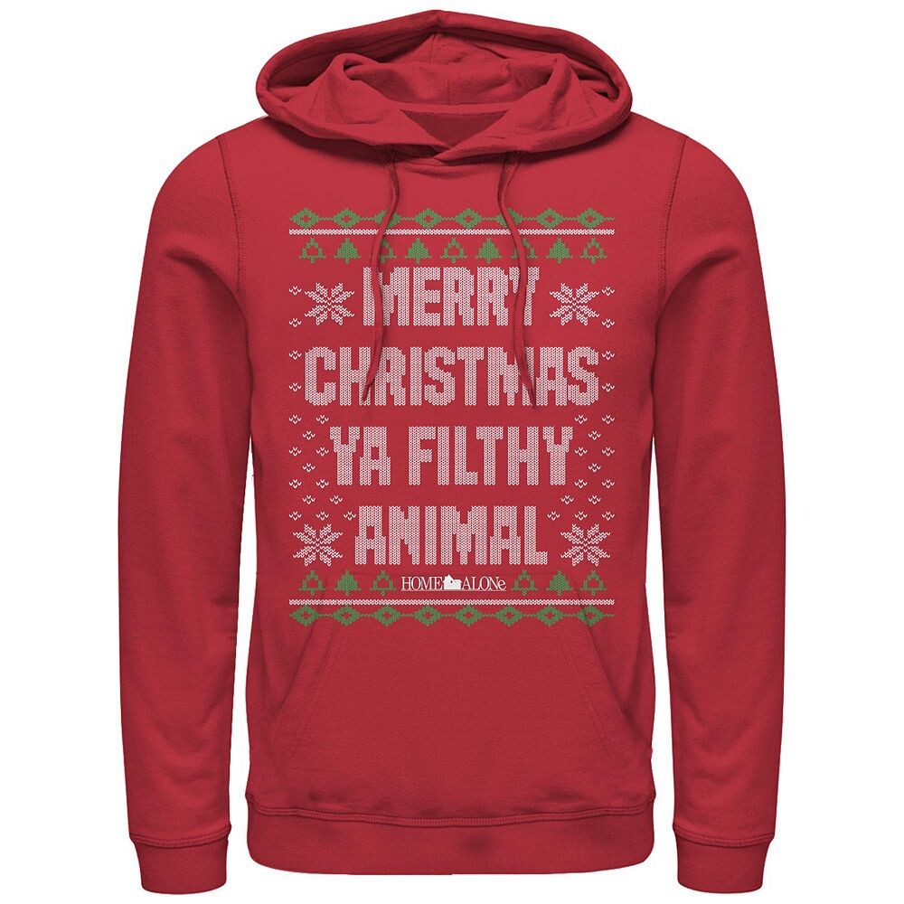 

Свитер с рисунком Big & Tall Home Alone Merry Christmas Ya Filthy Animal Licensed Character, красный