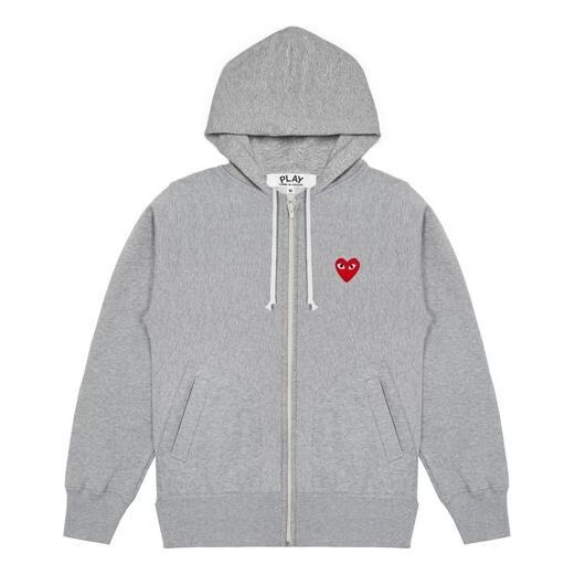 

Толстовка multi heart zip up hoodie 'grey' Comme Des Garcons Play, серый