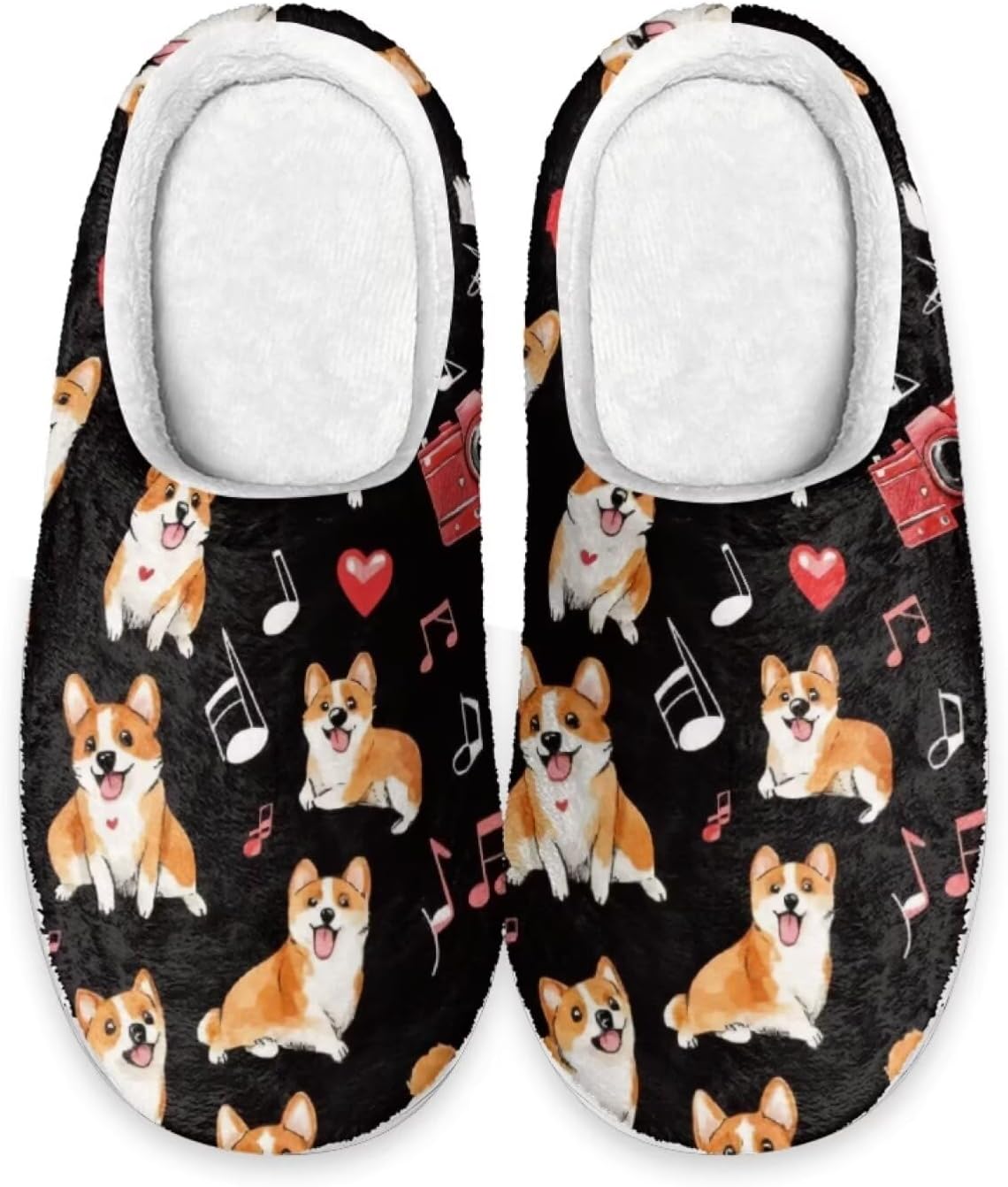 

Милые тапочки Forchrinse с корги для мужчин и женщин, мягкие, теплые, с эффектом памяти, плюшевые, женские тапочки для дома для любителей щенков, Corgi