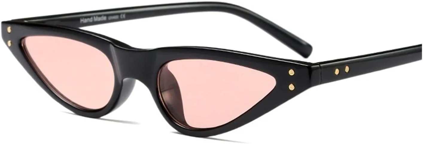 

Маленькие женские солнцезащитные очки «кошачий глаз» в стиле ретро, ​​черные с красными линзами, модные солнцезащитные очки для женщин YGDBXHYD, Black Frame Grey