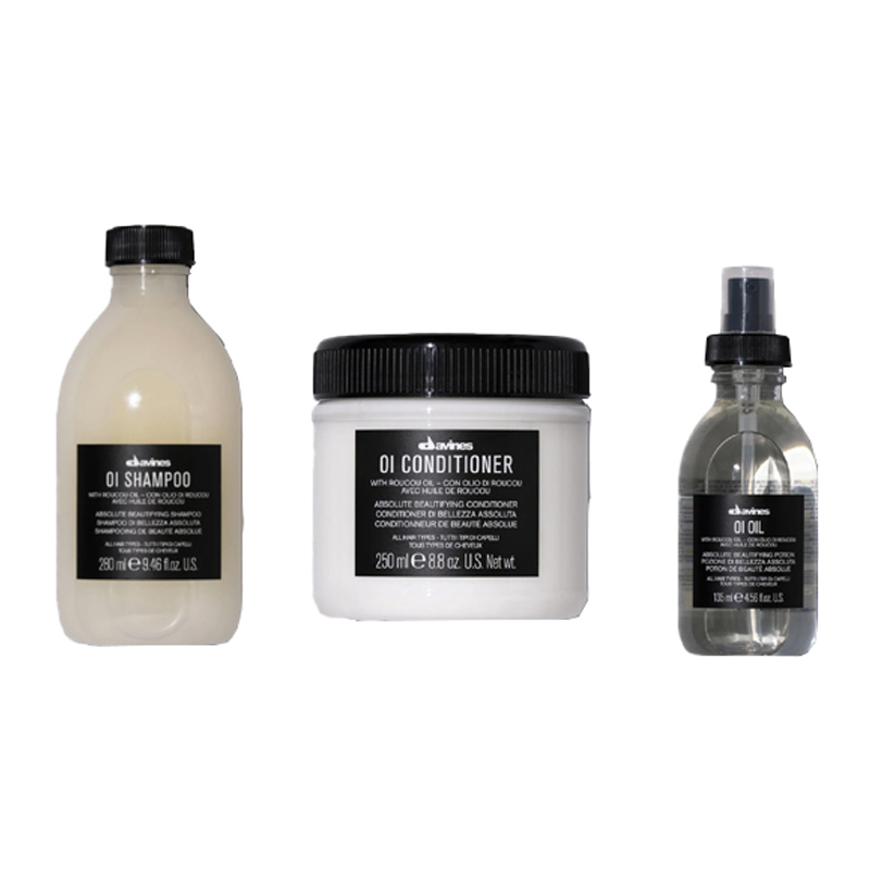 Набор средств для волос Davines OI Absolute Beautifying: шампунь, 90 мл + кондиционер, 75 мл + масло для волос, 50 мл — фото 3