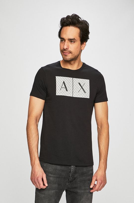 

Хлопковая футболка Armani Exchange, черный