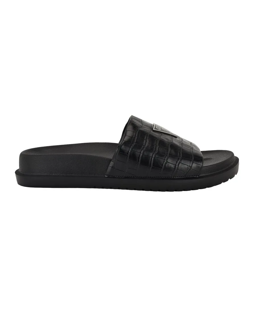 Мужские модные слипоны Vesper с логотипом бренда GUESS, черный croco — фото 2