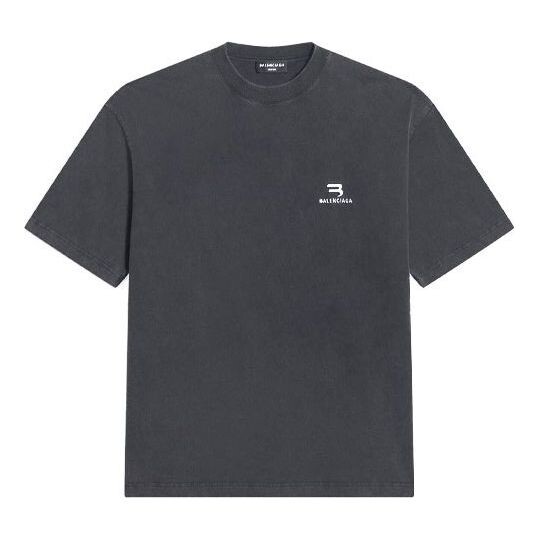 

Футболка sporty b medium fit t-shirt 'washed black' Balenciaga, черный