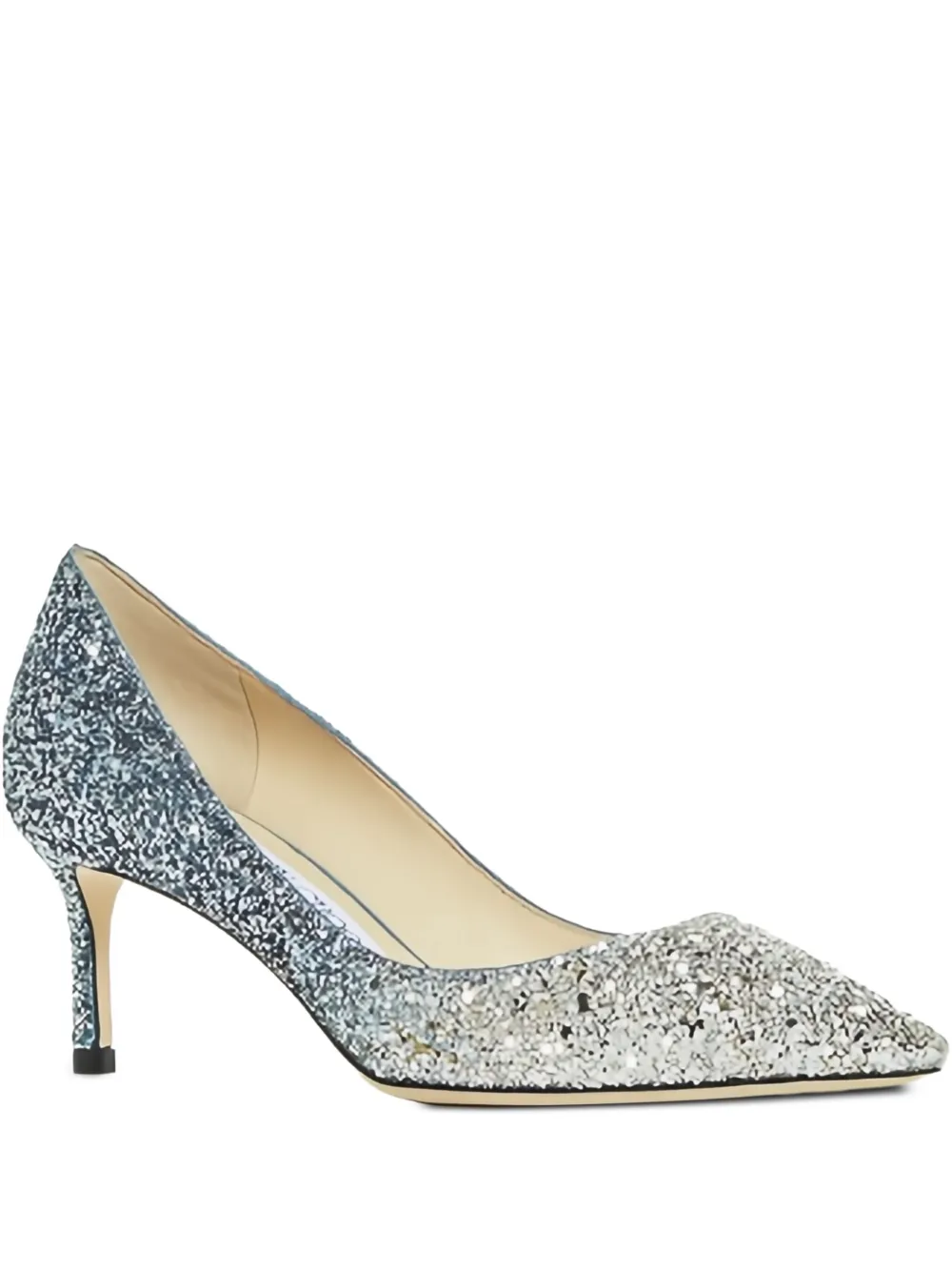 Туфли-лодочки Romy с блестками 60 мм JIMMY CHOO, серебряный