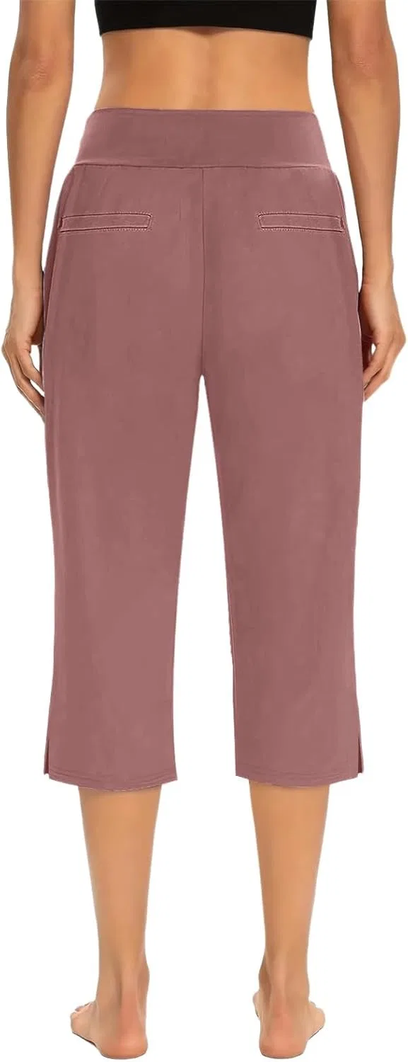 Капри для женщин высокие со стрейчем, Generic, Pink — фото 3