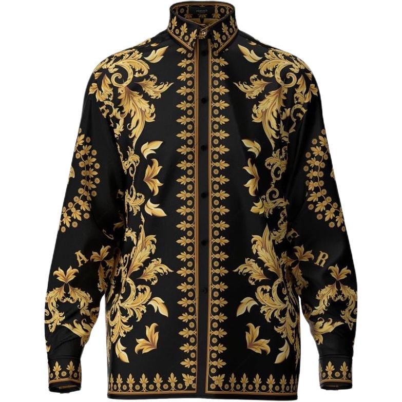 

Versace Рубашки мужские Черные с лацканами Средней высоты Другие