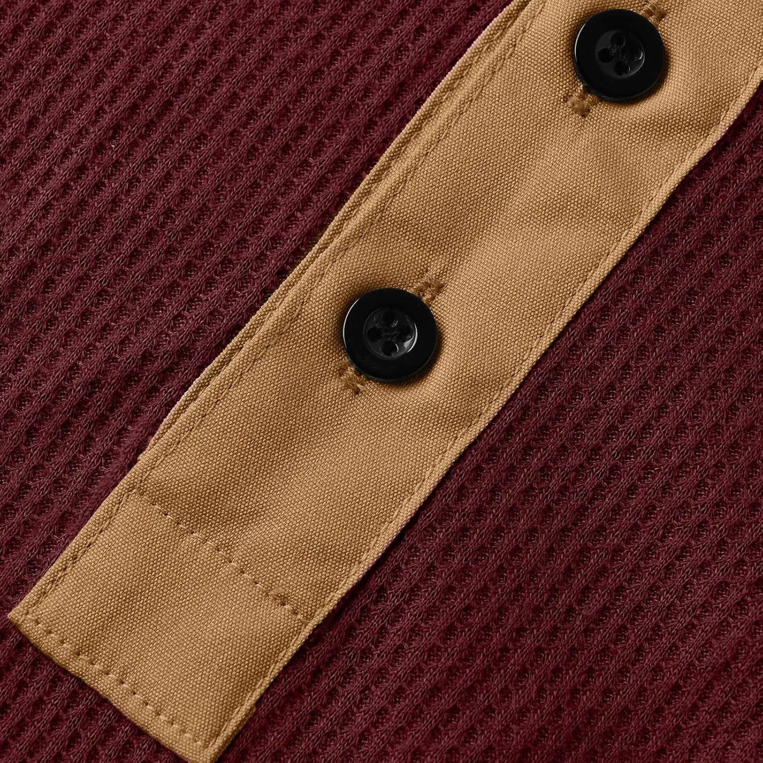 Мужская повседневная рубашка Vintage Color Block с воротником стойкой и налокотниками — фото 4