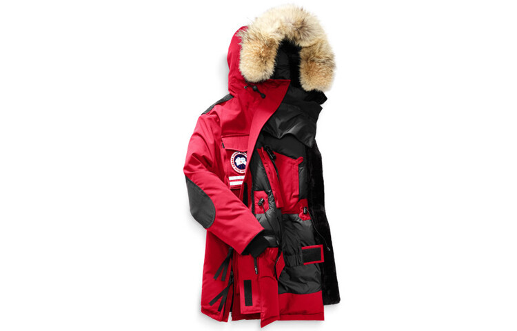 

Женский пуховик Canada Goose, красный