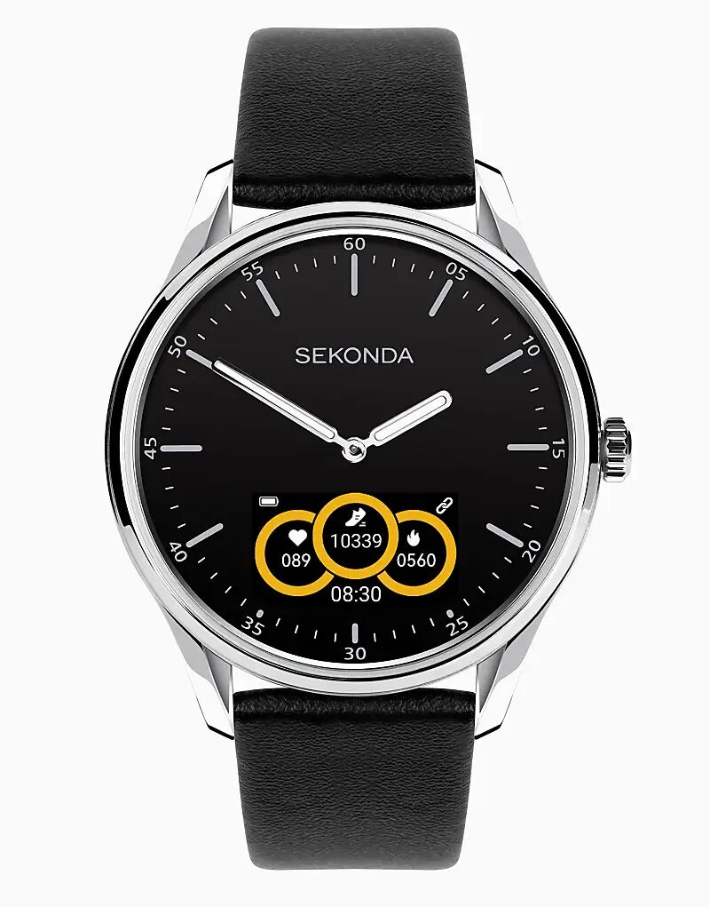 

Sekonda Sekonda Гибридные 45 мм круглые серебристые часы черного цвета