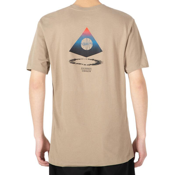 Футболка Men's Nike Printing Round Neck Short Sleeve Khaki T-Shirt, хаки — фото 3