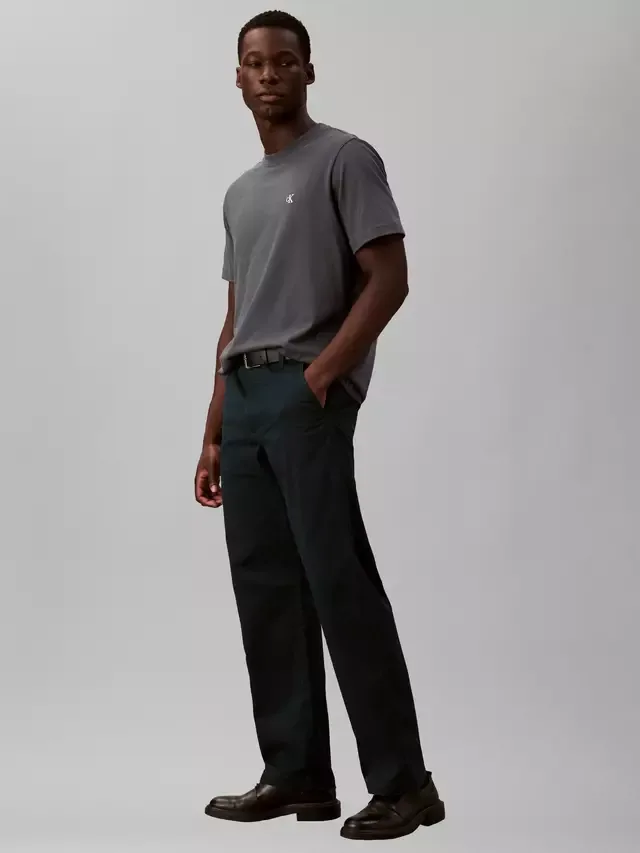 Прямые брюки из эластичного хлопка в стиле 90-х, темно-синие Calvin Klein — фото 3