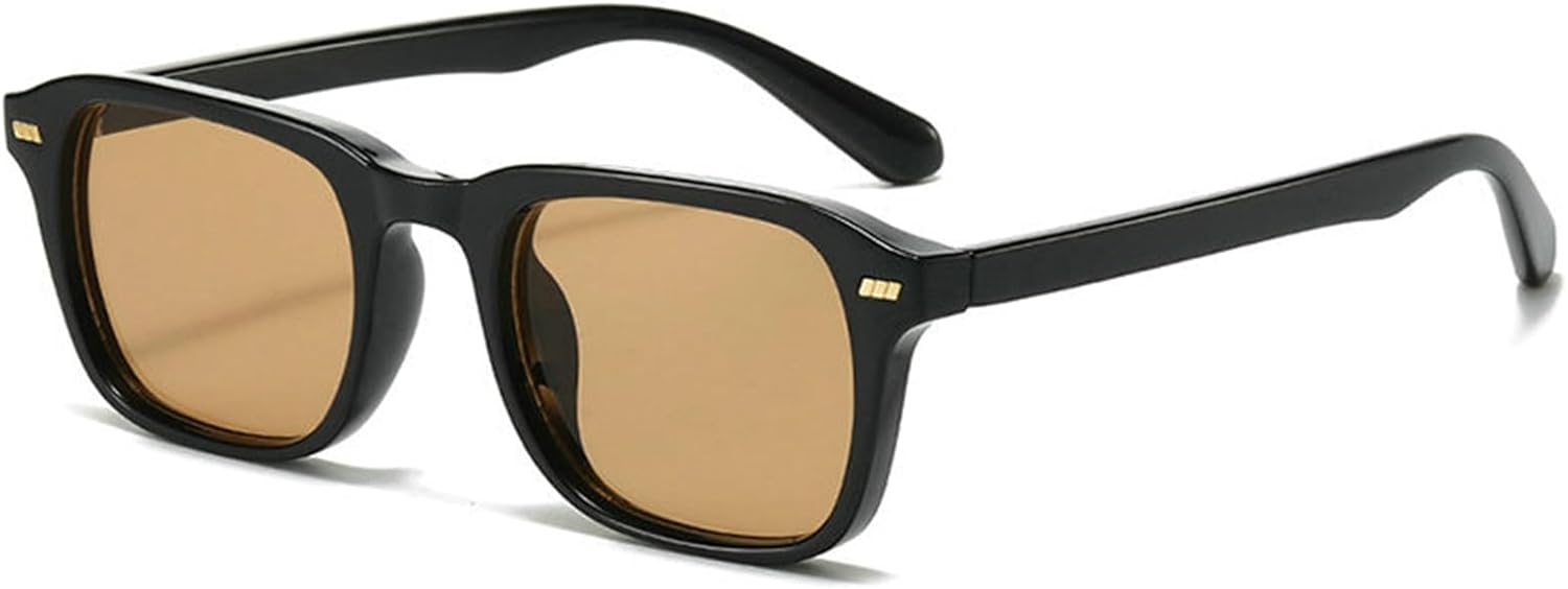 

Willochra Fashion Square Женские роскошные солнцезащитные очки в винтажном дизайнерском стиле, конфетные цвета, прозрачный градиент, мужские панк-солнцезащитные очки XF, Black Brown