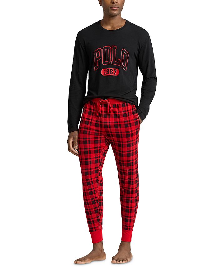 

Комплект из 2 предметов: топ с длинными рукавами и пижама-джоггеры Polo Ralph Lauren, мультиколор