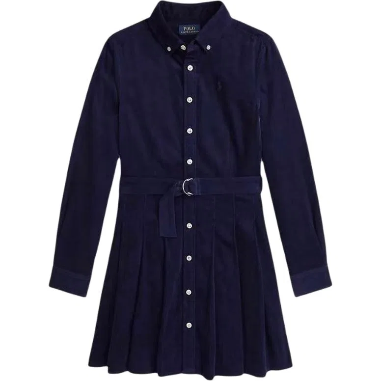 Платье детское с отложным воротником, умеренной длины, короткий рукав Polo Ralph Lauren, Marine Blue