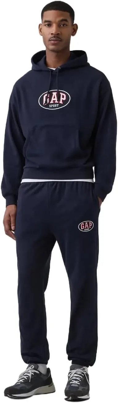 Мужские спортивные брюки GAP из французской махровой ткани с овальным логотипом, темно-синий