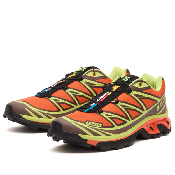 Кроссовки Xt-6 Salomon, красный оранжевый/ярко-зеленый/черный — фото 2