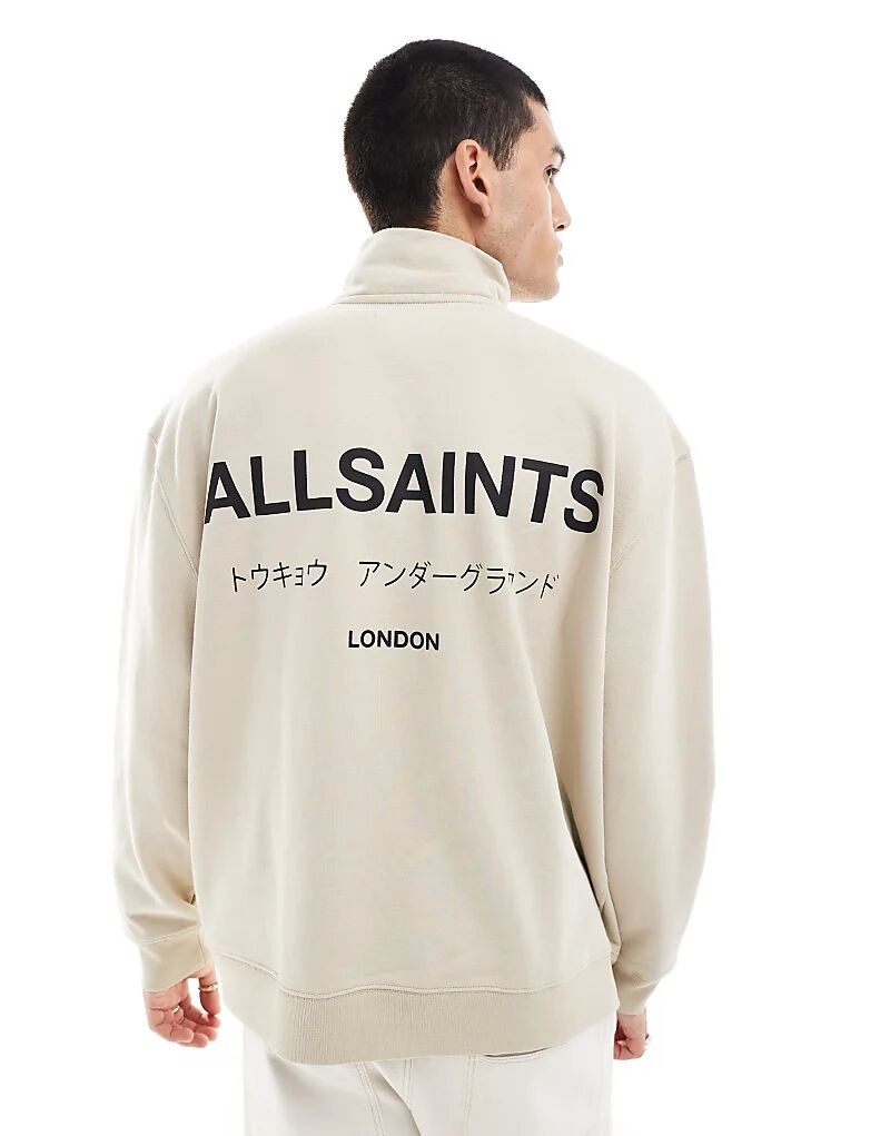 

Толстовка Underground на молнии 1/2 в каменном цвете AllSaints