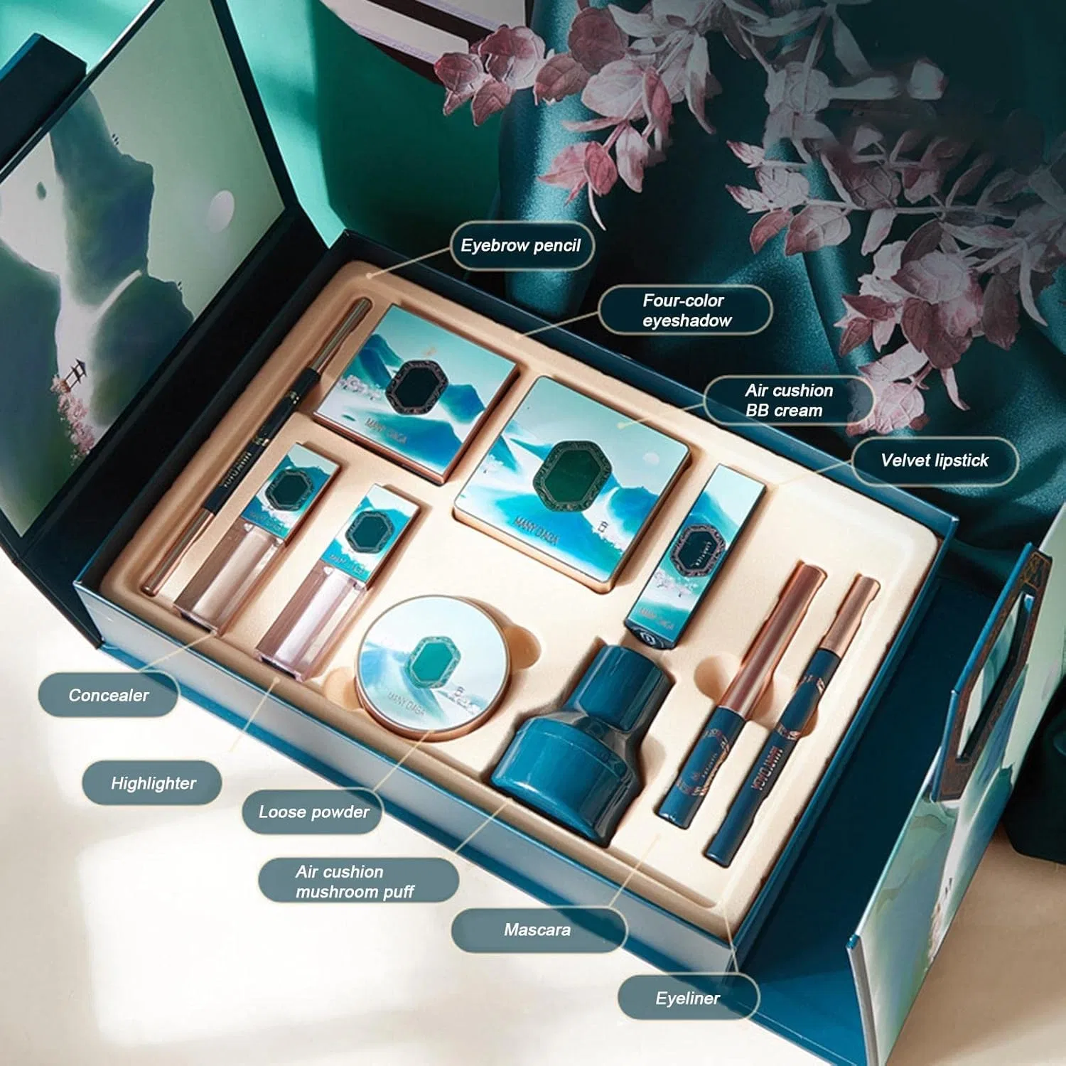 Набор косметики HADWAO Full Beauty Makeup Set, 10 предметов — фото 4