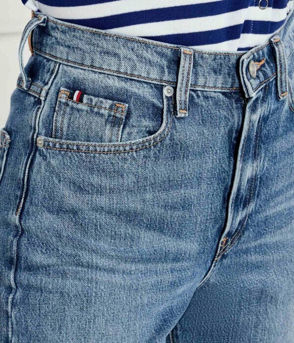 Джинсы женские Tommy Hilfiger свободные с высокой талией, синий — фото 4